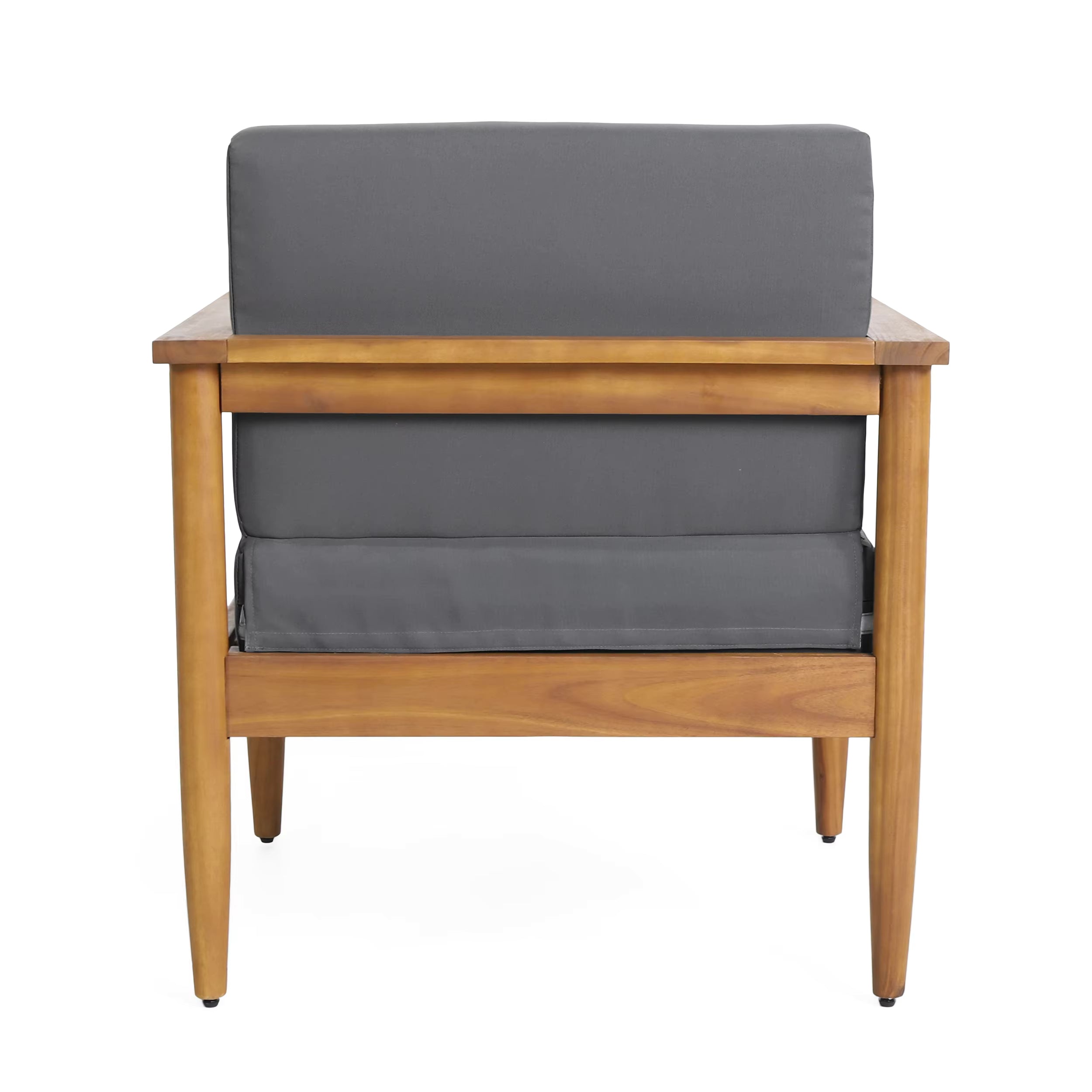 Outdoor Furniture Modern Luxury Accent Chair with Natural Teak Wood Legs and Cushion for Dining