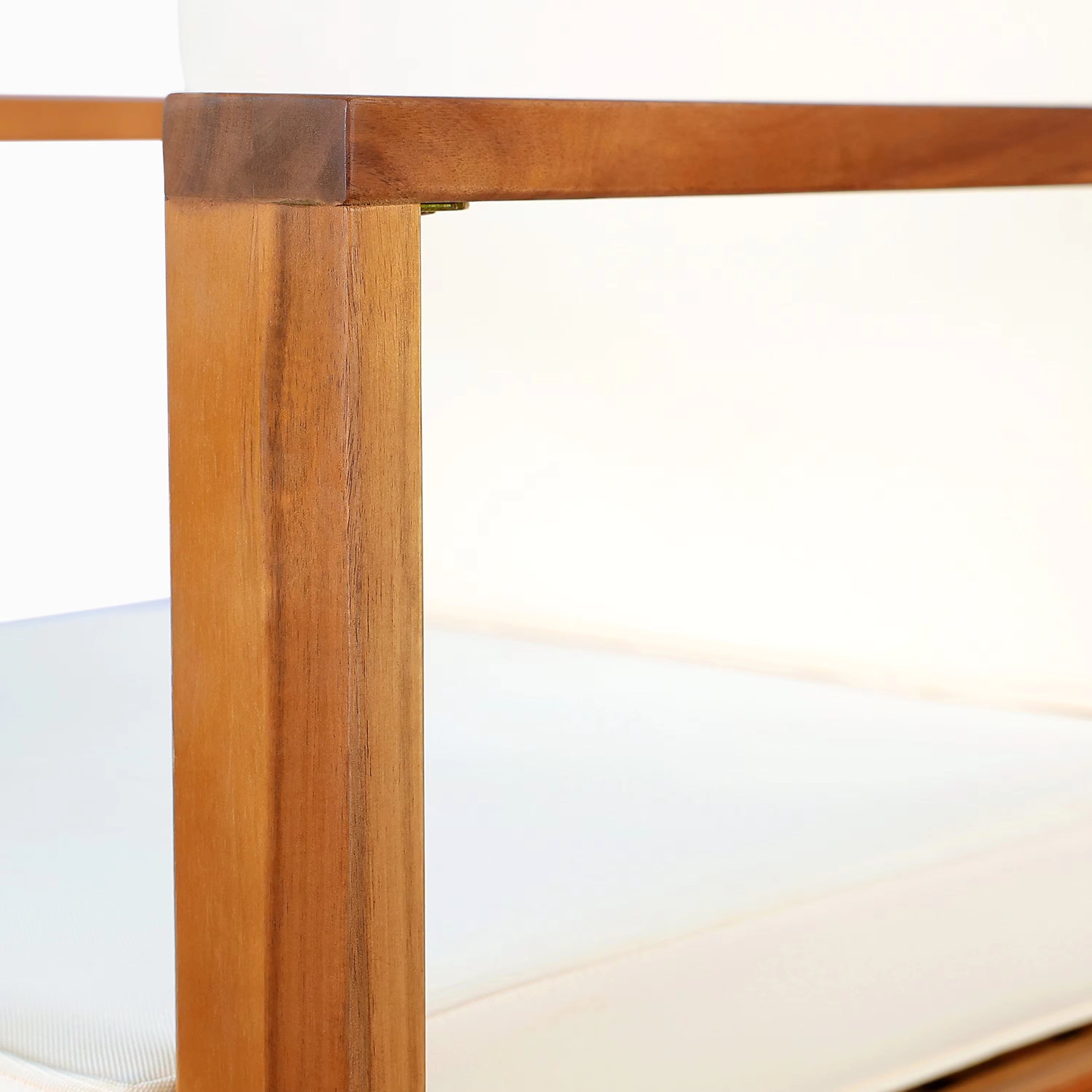 Waterproof Modern Outdoor Wood Dining Arm Chair Set of 2 for Living Room