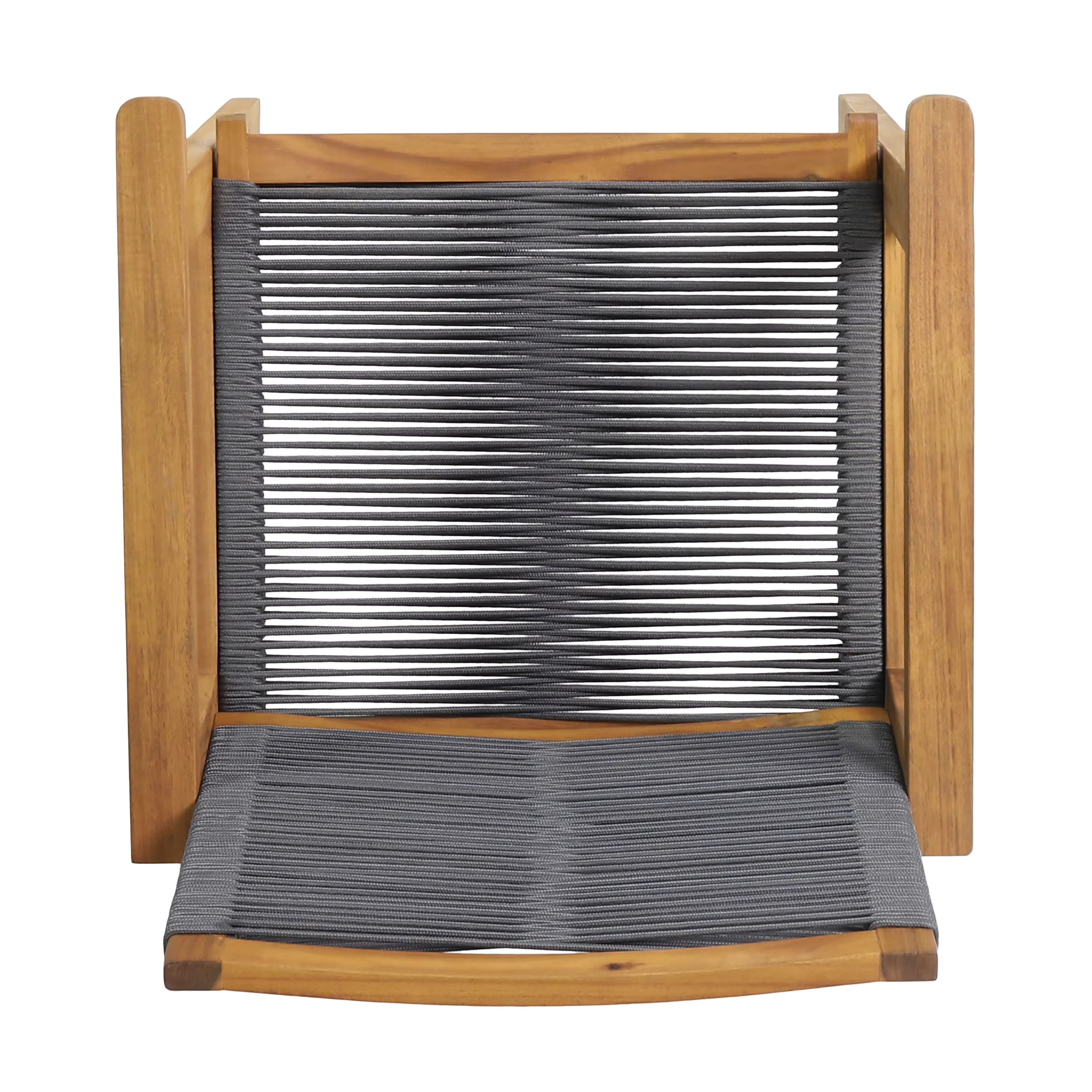 Modern Rope Dining Armchair with Solid Teak Wood Frame Durable and Eco-Friendly Design for Living Room SET OF 2