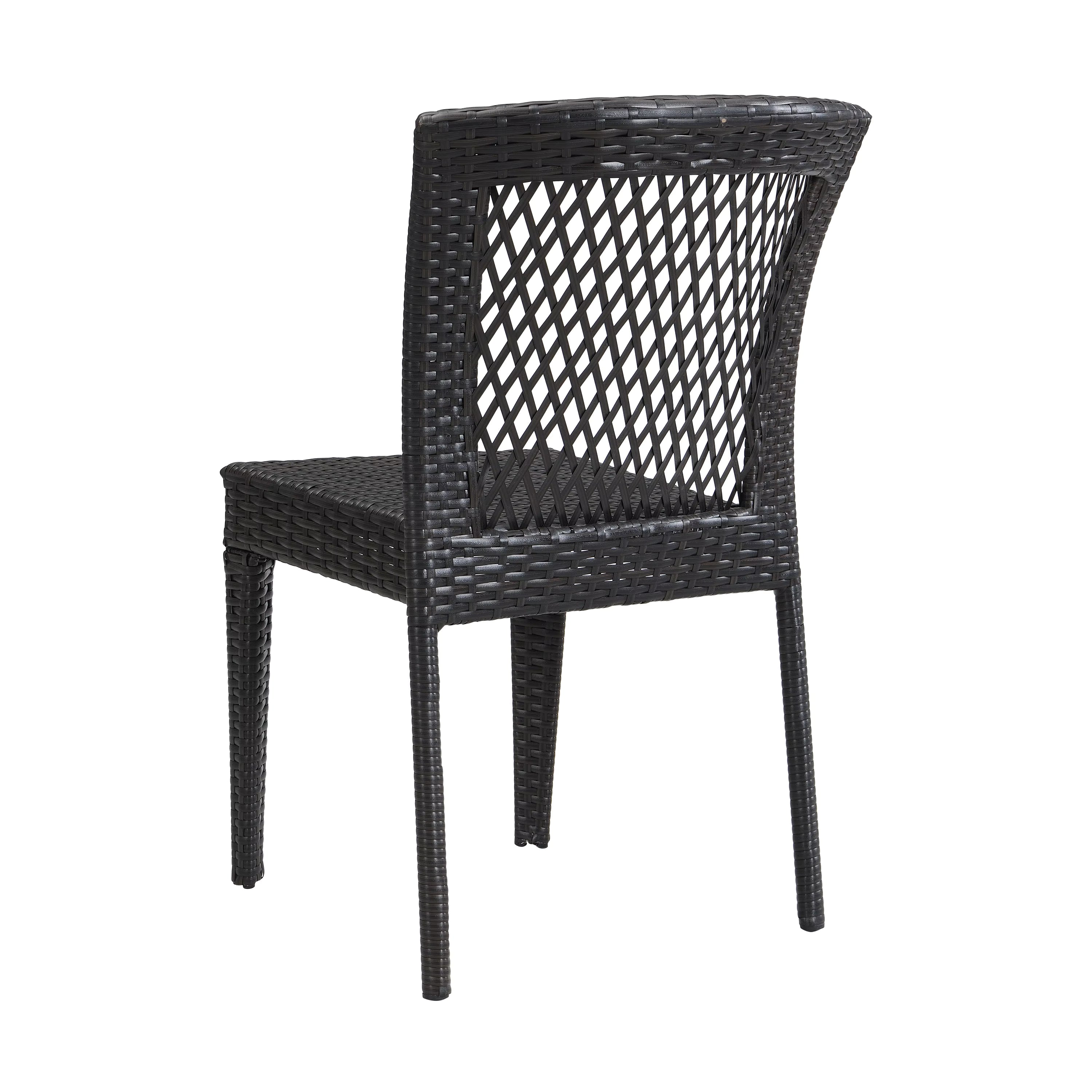 Outdoor Dining Chairs Set of 2, Stackable Chairs with UV-Resistant PE Rattan and Steel Frame