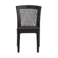 Outdoor Dining Chairs Set of 2, Stackable Chairs with UV-Resistant PE Rattan and Steel Frame