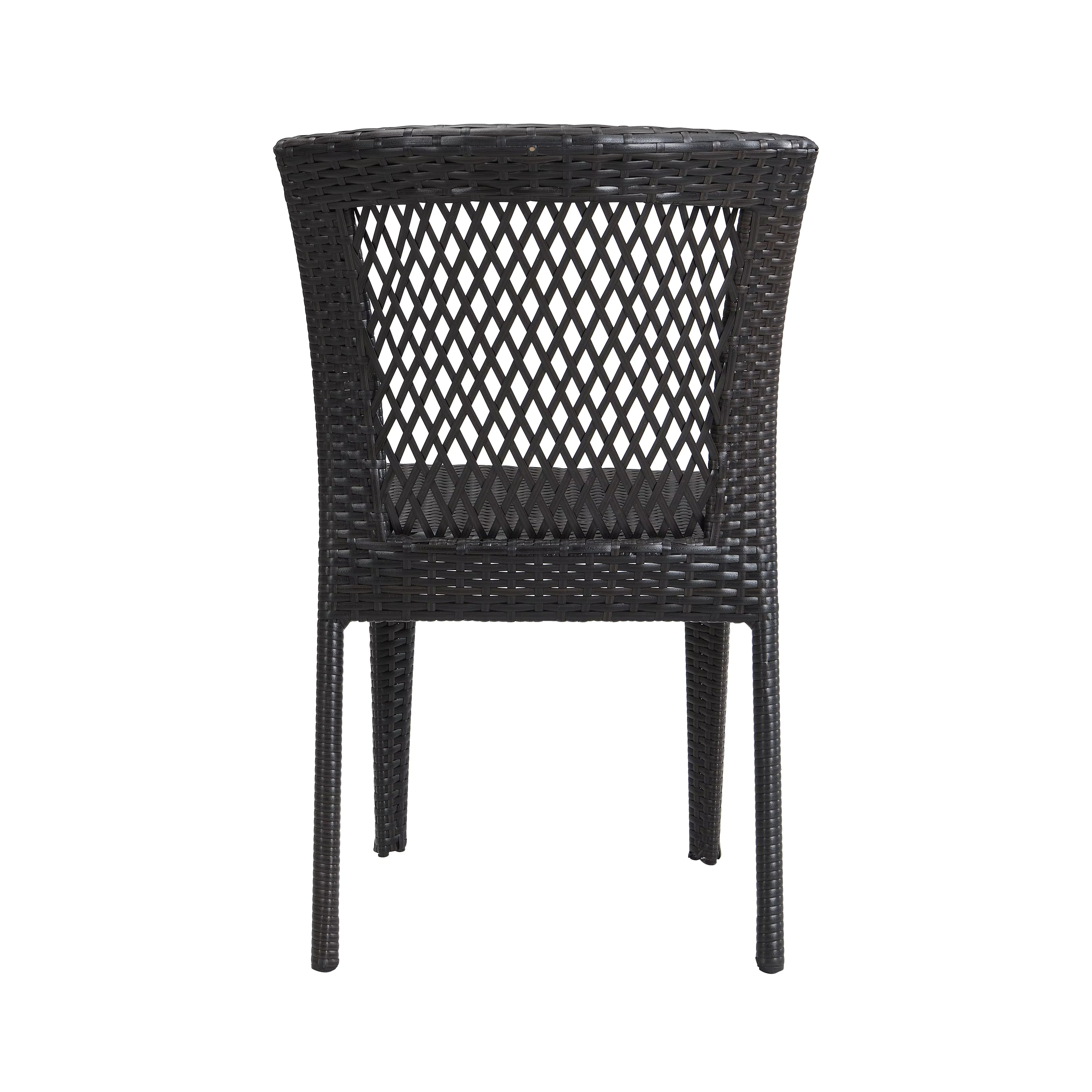 Outdoor Dining Chairs Set of 2, Stackable Chairs with UV-Resistant PE Rattan and Steel Frame