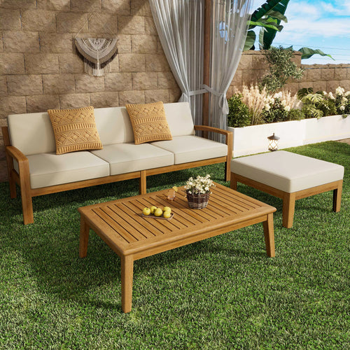 Luxury More Design Waterproof Living Room Patio Hotel Sectional Outdoor Sofa Teak Wood Balcony Garden Set Square Cheap Apartment